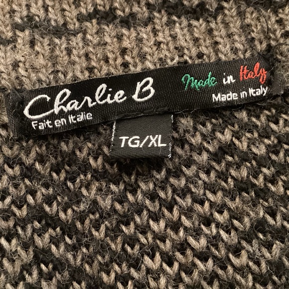 Charlie B Made in Italy Sweater jacket with open bottom Women’s size XL - Picture 6 of 9